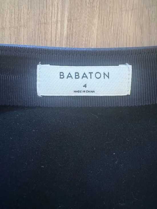 Aritzia Babaton Vegan Leather Black Mini Skirt - Picture 3 of 5